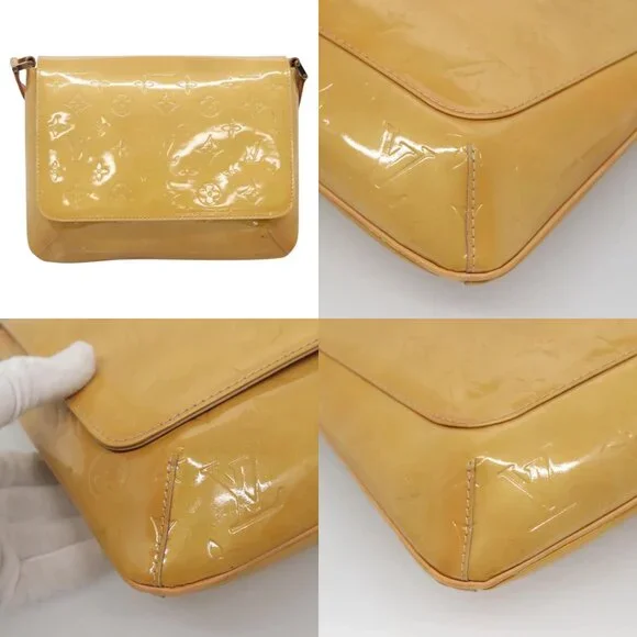 LOUIS VUITTON Monogram Vernis Thompson Street Bag Beige M91301 LV Auth ep10819